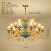 Candelabro de Sala de Estar Estilo Europeo Lámpara de Cristal Atmosférica de Lujo Lámpara Moderna Simple Europea para el Hogar Estilo Francés Restaurante Dormitorio Lámpara de Cerámica Azul