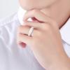 Anillo de Arena Movediza Curvo de Flor de Coche de Moda Anillo Trendy para Dedo Meñique de Celebridad de Internet Diseño de Nicho Anillo para Hombres Abierto Índice