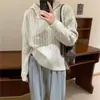 Nueva Ropa Exterior con Capucha Estilo Coreano Transfronteriza Tejido de Punto Retorcido Tops para Mujer Otoño e Invierno Casual Versátil Estilo Perezoso Pulóver