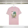 Nueva Camiseta de Manga Corta Casablanca, Marca de Nicho de Moda, Camiseta Personalizada con Estampado Casa en Letras Rojas Puerta Azul Fantasía