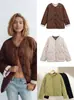 Ropa de Mujer Transfronteriza Invierno 2025 Estilo Europeo y Americano Acolchada de Algodón Cuello Redondo Manga Larga Un Botón Bolsillo con Solapa Pantalones Chaqueta de Algodón Holgada Gruesa