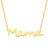 Banho de Ouro Real Europeu e Americano Presente Mama Colar com Letra em Aço Inoxidável Dia das Mães Ação de Graças Natal Joias Femininas