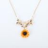 Collar de moda europeo y americano con diseño de girasol, hojas y flores, collar corto exagerado, accesorios para mujer, comercio electrónico transfronterizo.