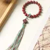 Pulsera de Cuentas de Incienso Medicinal Natural Ámbar Gris Negro Doble Círculo Portátil Pulsera para Hombres y Mujeres Diseño Original de Nicho Antiguo Ágata