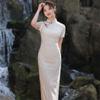 Vestido cheongsam largo de encaje compuesto de primavera y verano de 2023, estilo literario de la República de China, para niña joven.