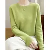 Suéter de Punto de Cuello Redondo con Patrón de Piña de Color Sólido para Mujer, Estilo Básico para Otoño e Invierno, Versátil y Elegante, Suéter Pulóver Holgado y Suave