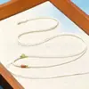Cordón de Colgante Ajustable Tejido a Mano para Hombres y Mujeres, Cordón para Colgar Colgante de Jade, Cordón de Collar Trenzado con Perla de Aventurina Imitación en Rojo, Negro y Marrón