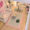Manta pequeña fresca y linda para niña para la mesita de noche, alfombra de cachemira de imitación para el hogar, dormitorio, resistente a las manchas y fácil de cuidar, alfombra para la sala de estar