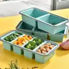 Contenedores de silicona transfronterizos para almacenamiento de alimentos, para uso doméstico, aptos para microondas, cajas para mantener la frescura, almacenamiento en refrigerador de cocina, contenedores de conservación herméticos