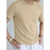 Camiseta de manga corta de modal para hombre, camiseta de verano de seda helada fresca de secado rápido de media manga con cuello redondo, top blanco antibacteriano