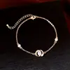 Pulsera con Colgante Redondo de Circonita Chapada en Oro Real de 18k para Mujer, Lujo Ligero de Gama Alta, Simple, Moderna, Versátil, Joyería de Mano