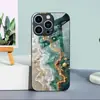 Aplicable a Funda de Vidrio Templado para Apple 18PRO 17PROMAX Patrón de Mármol Cubierta Protectora iPhone16 Patrón de Ola 17E