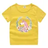 Nueva camiseta de verano de manga corta para niños con estampado de unicornio, camiseta interior de algodón para niñas, camiseta de manga corta para bebé, top para niños