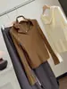 Suéter con capucha de punto grueso estilo coreano para mujer, nuevo de otoño, moda versátil, top casual de manga larga tipo jersey