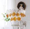 Candelabro de Vidrio con Hojas Vintage Estilo Campestre Americano Francés Pastoral Sala de Estar Dormitorio Comedor Lámparas de Lujo Ligero