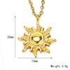 Collar europeo y americano transfronterizo artístico retro sol acero de titanio femenino nicho hip hop versátil acero de titanio chapado oro de 18 quilates cadena clavicular