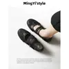 Versão em Pele de Ovelha~Sapatos Mary Jane Esportivos Retrô para Mulheres com Aumento Interno de Altura, Sapatilhas Macias de Tira Única para a Primavera para Mulheres