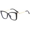 Gafas planas transfronterizas Montura de metal de varilla personalizada Montura TR ojo de gato gafas anti-luz azul se pueden equipar con gafas para miopía