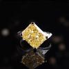 Shake Voice Live Explosions Raydean Cutter Asche Anillo de Diamante Amarillo Diamante Amarillo Europeo y Americano Creativo Color Tesoro