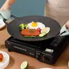 Carrinho de Chapa para Churrasco ao Ar Livre Forno a Cartucho Chapa para Churrasco Placa de Churrasco de Maifanita Doméstica Chapa de Grelha Teppanyaki Estilo Coreano Fogão de Indução