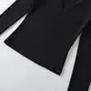 Camiseta de Manga Larga con Escote en V Profundo, Ropa Interior Ajustada Estilo Puro Deseo para Mujer, Otoño e Invierno, Elástica, Ajustada, Top Base Chica Picante