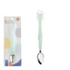 Pabate Cuchara Raspadora de Barro de Fruta de Doble Cabeza Nueva Cuchara de Silicona Cuchara de Acero Inoxidable Cuchara para Dragado Cuchara para Barro de Fruta 72878