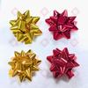 Flores Estrela Metálicas Puras de 1 polegada a 3 polegadas com Adesivo Atrás, Decoração de Natal Caixa de Presente, Flores Estrela Brilhantes