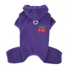 Nova roupa de outono e inverno para animais de estimação, casaco simples de lã europeu e americano para filhotes de Teddy, jaqueta de lã de quatro patas com 26 bordados de cereja