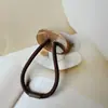 Café con leche patrón de adoquín estilo retro simple banda para el cabello cuerda para el cabello nueva liga para el cabello para mujer accesorios para el cabello con cubierta de cuero de alta calidad