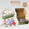 Conjunto de Caixa de Presente com 12 Peças de Velas Perfumadas de Cera de Soja com Flores Secas, Presente de Aniversário, Presente de Lembrança, Fragrância Floral, Incenso Aromático