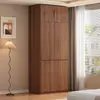 Guarda-roupa moderno minimalista para uso doméstico, armário de armazenamento para quarto, adequado para apartamentos alugados, com portas duplas, compartimentos separados, armário de armazenamento econômico para crianças