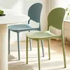 Cadeira de Jantar Moderna Simples com Encosto Plástico Cadeira de Restaurante Conferência Cadeira com Encosto Redondo Empilhável Cadeira Multicolorida
