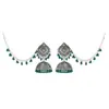 Conjunto de Brincos com Sino e Franja de Strass Estilo Étnico Retrô Transfronteiriço e Corrente para Cabelo, Acessórios de Moda de Alta Qualidade e Elegantes