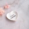 Bandeja de Joyería con Forma de Corazón de 10 cm con Letras, Bandeja para Anillos de 4 Pulgadas, Plato de Cerámica para Joyería y Pendientes, Porcelana Blanca