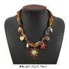 Zn0686 Collar Transfronterizo de Acero Inoxidable Bufanda de Seda Multicolor Corazón Estrella de Mar Sol Multi-Colgante Collar Chapado en Oro de 14K para Mujer