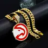 Moda joias europeias e americanas personalidade pingente gota óleo águia redondo marca pingente único masculino e feminino versátil corrente cubana cravejada completa atacado