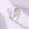Moda Europeia e Americana Anel Exagerado de Aço Inoxidável para Mulheres Ouro 18K Simples Estilo Ins Anel de Design de Ponta Joias Atacado