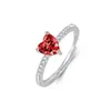 Estilo Ins Luxo Acessível Celebridade da Internet Transmissão ao Vivo Anel em Formato de Coração Anel de Diamante Moissanite Importado Cor D Anel de Alta Qualidade Feminino