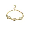 Pulsera de Piedra Ojo de Gato Chapada en Oro Real, Sensación de Lujo Ligero de Alta Gama, Joyería Redonda de Aleación, Venta al por Mayor para Mujeres