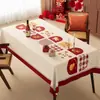 2026 Novo Modelo Capa Decorativa de Ano Novo Pano de Mesa Tapete de Mesa Toalha de Mesa Festiva Impermeável à Prova de Óleo Lavável Toalha de Mesa para Mesa de Centro do Ano do Cavalo