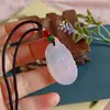 Colgante de Buda Guanyin de Ágata Natural Colgante de Guanyin Ruyi de Calcedonia Blanca Hielo Joyería de Jade Colgante Suministro para Transmisión en Vivo