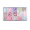 Caja de 15 cajas transfronteriza网红 con armadura al por mayor caja de juego de joyas para uñas con diamantes de borde de amor de perla hueca al por mayor