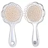 Nueva Serie Plata Electrochapada Peine Masajeador para Estudiantes, Peine Plegable con Espejo Estilo Trendy Femenino, Peine con Cojín de Aire, Cepillo Alisador de Cabello