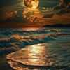 Exclusivo Transfronterizo Nuevo Pintura de Diamantes 5D Playa Luna Pintura Decorativa Hecho a Mano DIY Kit de Material de Diamantes Pintura de Diamantes Redondos
