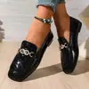 Comercio Exterior Transfronterizo Otoño 2026 Nuevos Mocasines de Estilo Británico con Suela Blanda, Cadena Metálica y Hebilla de Caballo