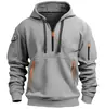 Sudadera con capucha para hombre TEMO de primavera y otoño, con cremallera y múltiples bolsillos, chaqueta deportiva casual para hombre