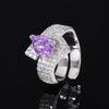 Joia Nova Vida 2024 Ouro Cobre Banhado Diamante de Alto Carbono Corte Flor de Gelo Elegante Simples Anel em Forma de Pera para Mulheres 7*10