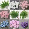 Flores Artificiais Coloridas Estilo Monet Flores Falsas Atacado Verde Roxo Arranjo de Casamento Cenário Decoração de Paisagismo