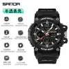 Nuevo Reloj Electrónico Transfronterizo Sanda para Hombre, Deportivo, Resistente al Agua, Luminoso, Doble Pantalla, Multifunción, Modelo Popular