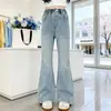 Jeans para Niña Otoño 2026 Estilo Nuevo Niños Medianos y Grandes Pantalones Acampanados para Niña Pantalones Elásticos Adelgazantes Ropa de Abrigo Ropa de Otoño